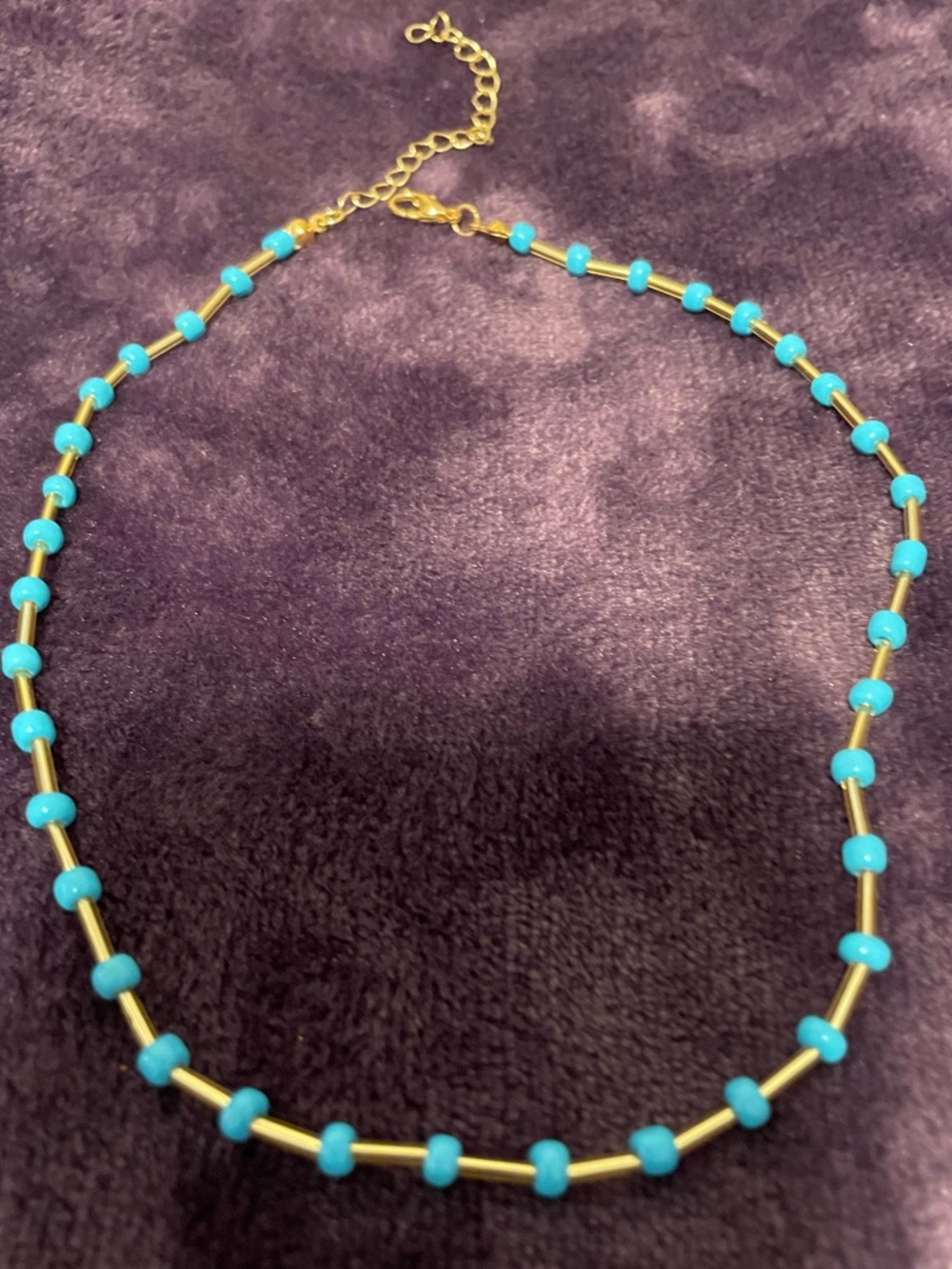Temu Women’s 3 Fun Boho Layering Turquoise Beaded Necklaces with Gold Charms - Picture 7 of 7